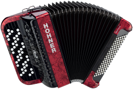 Hohner Nova III 96 B-Griff rot Knopf-Akkordeon 
