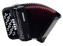 Hohner Nova III 96 C-Griff schwarz Knopf-Akkordeon 