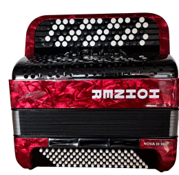 Hohner Nova III 96 B-Griff rot Knopf-Akkordeon 