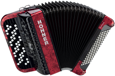 Hohner Nova III 96 B-Griff rot Knopf-Akkordeon 