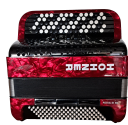 Hohner Nova III 96 B-Griff rot Knopf-Akkordeon 